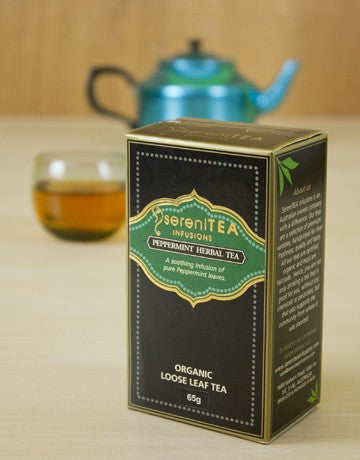 SereniTEA Infusions Peppermint Herbal Loose Leaf Tea 65g in Box